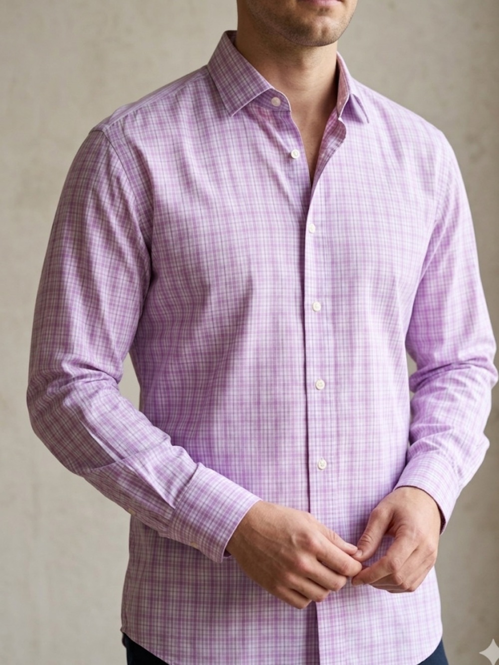 62 Hugo Boss Pink Plaid Dress Shirt – Size 17.5” | Modern Business Casual |